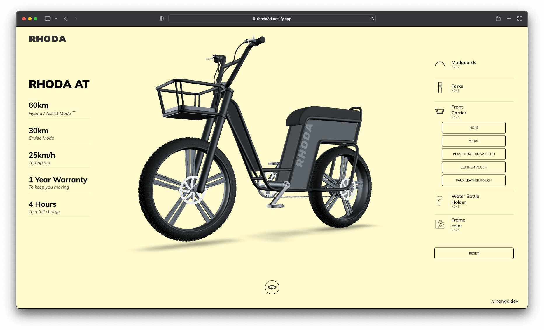 The finished Rhoda 3D configurator